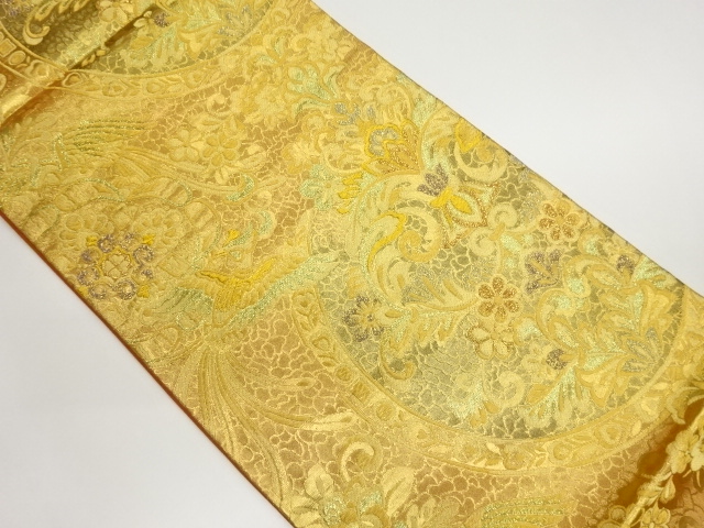 JAPANESE FUKURO OBI / WOVEN FLOWER ARABESQUE